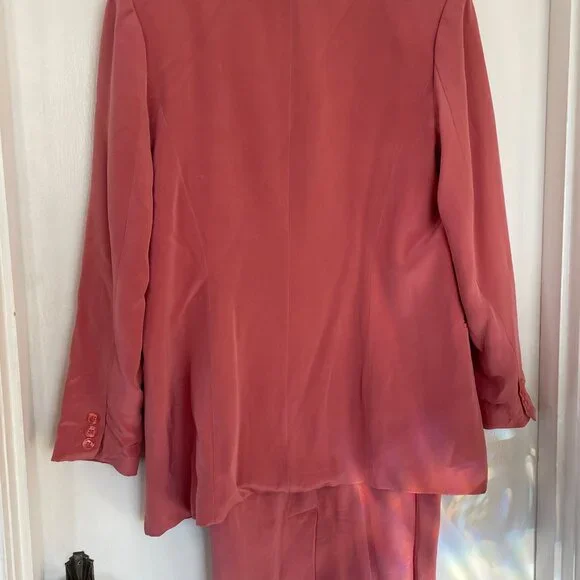 PATRICK Dusty Pink Silk Blazer + Dress Set – Women's Size 6 - Picture 6 of 14